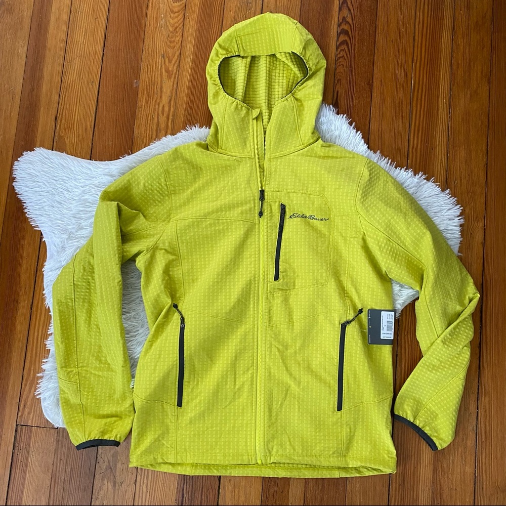 NWT Eddie Bauer Sandstone Backbone Grid Zip Jacket in Citrus size Medium